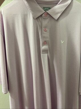 Callaway Men's Light Lavender Pinstripe Polo